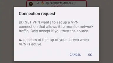 Captura de tela de BD NET VPN 5