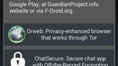 Captura de tela de Orbot: Tor on Android 3