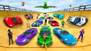 Captura de tela de Superhero Car Stunt- Car Games 5
