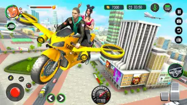 Captura de tela de Flying Bike Taxi Rider 1