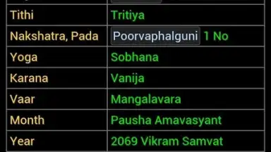 Captura de tela de Hindu Calendar 9