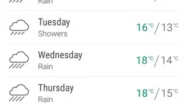 Captura de tela de HTC Weather 1
