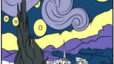 Captura de tela de Vincent van Gogh Coloring Book 15