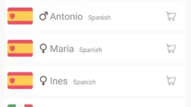 Captura de tela de Acapela TTS Voices 2
