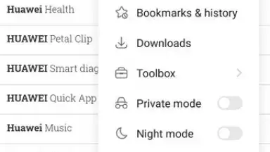 Captura de tela de HUAWEI Browser 6