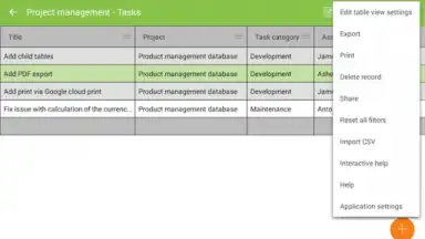 Captura de tela de MobiDB Project Management 3