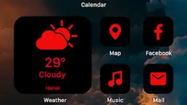 Captura de tela de Wow Red Black Theme, Icon Pack 8