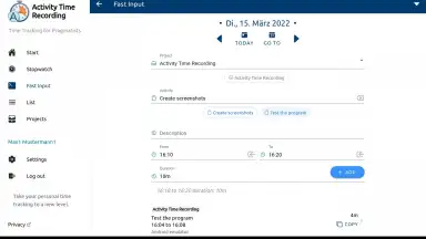 Captura de tela de aTimeRecording - Online Time Tracking 2