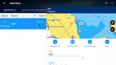 Captura de tela de Garmin ActiveCaptain® 1