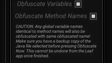 Captura de tela de Leaf Pro Java Obfuscator 6
