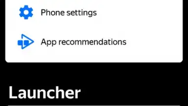 Captura de tela de Yandex Launcher 2