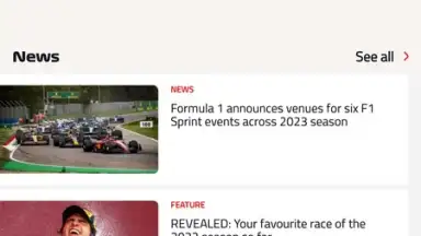 Captura de tela de Official F1 ® App 3