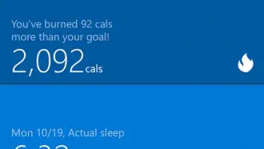 Captura de tela de Microsoft Health 7