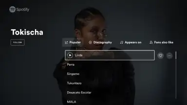 Captura de tela de Spotify for Android TV 2