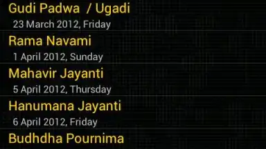 Captura de tela de Hindu Calendar 1