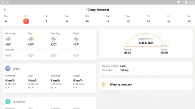 Captura de tela de Yandex.Weather 3