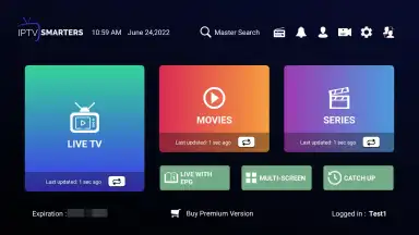Captura de tela de IPTV Smarters Pro 1