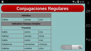 Captura de tela de Spanish Verb Trainer 2