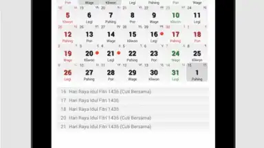 Captura de tela de Indonesia Calendar 1