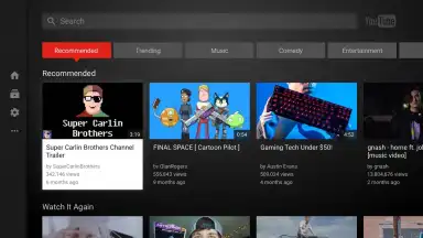 Captura de tela de YouTube for Android TV 1