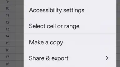 Captura de tela de Google Sheets 15