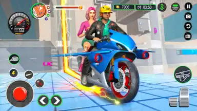 Captura de tela de Flying Bike Taxi Rider 3