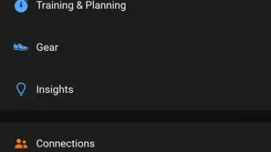 Captura de tela de Garmin Connect 2