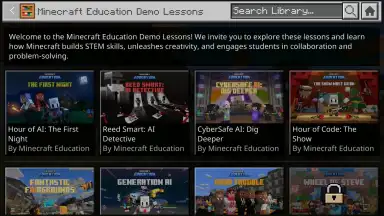 Captura de tela de Minecraft Education 2