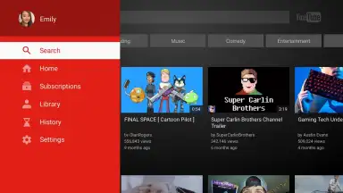 Captura de tela de YouTube for Android TV 5