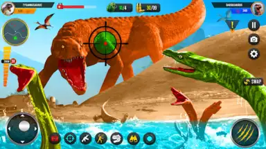 Captura de tela de Wild Dino Hunting Jungle Games 4