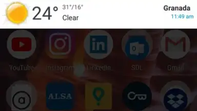 Captura de tela de Transparent Clock Weather Cisco 1