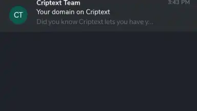 Captura de tela de Criptext 9