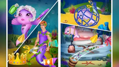 Captura de tela de Newborn mermaid baby care game 1