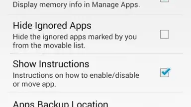 Captura de tela de Manage Apps (App 2 SD) 1