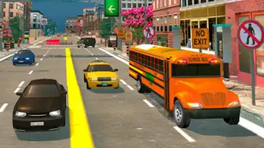 Captura de tela de School Bus Driving Games 3D 5