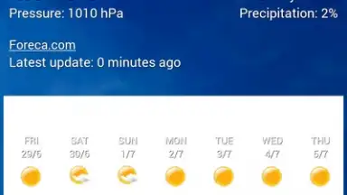 Captura de tela de Transparent Clock Weather Cisco 7