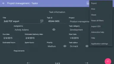 Captura de tela de MobiDB Project Management 20