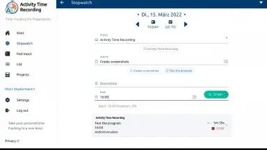 Captura de tela de aTimeRecording - Online Time Tracking 3