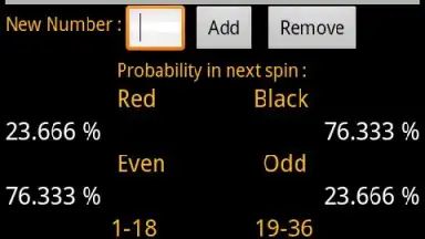 Captura de tela de Roulette Calculator 2
