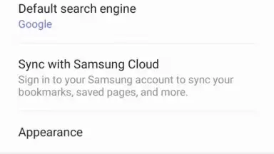 Captura de tela de Samsung Internet Browser 7