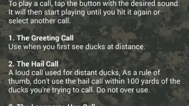Captura de tela de Duck Hunting Calls 1