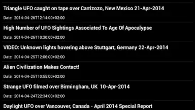 Captura de tela de Latest UFO Sightings 2