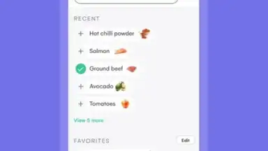 Captura de tela de Samsung Food 3
