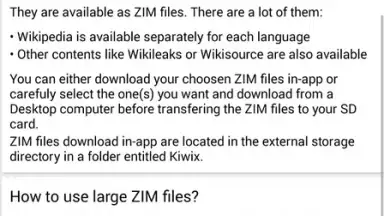 Captura de tela de Kiwix offline 1