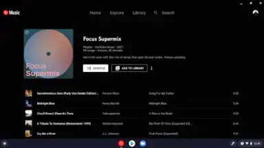 Captura de tela de YouTube Music for Chromebook 2