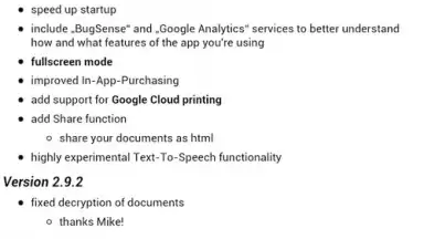 Captura de tela de OpenDocument Reader 2
