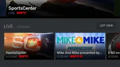 Captura de tela de WatchESPN 7
