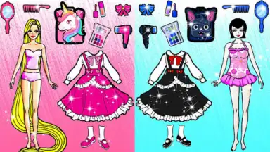 Captura de tela de Chibi Doll Dress Up DIY Games 1