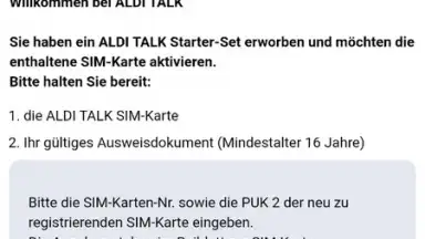 Captura de tela de ALDI TALK Registration 12