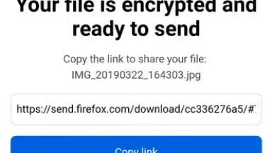 Captura de tela de Firefox Send 6